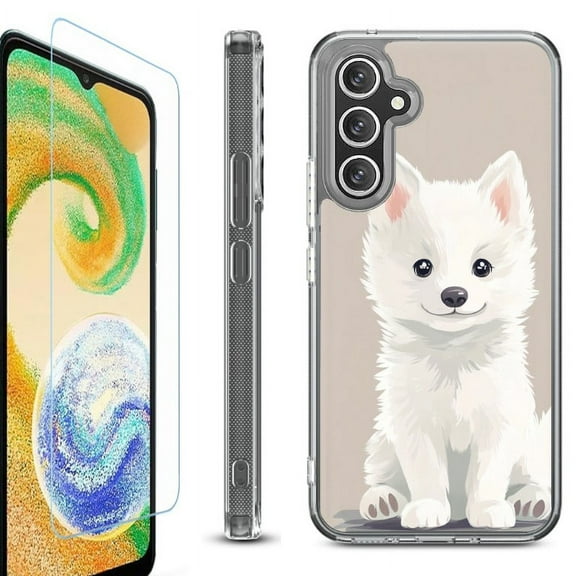 For Samsung Galaxy A35 5G Phone Case Cover, Shockproof Bumper Hybrid Case with Tempered Glass Screen Protector, by OneToughShield - Husky Joy