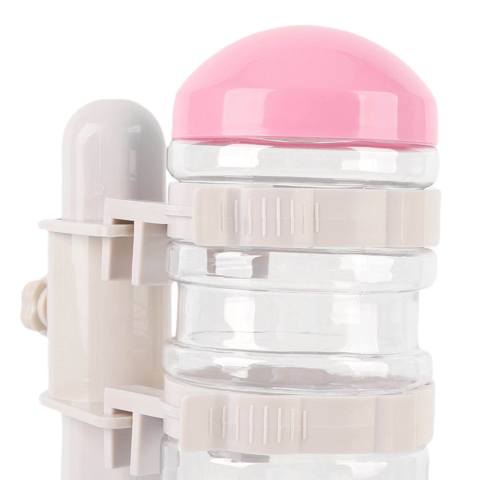 LAZIOEGR Pet Standing Water Dispenser, Height Adjustable 500ml (16.9 oz) Capacity Automatic Feeder for Puppy & Cat, Leakproof Removable Tank Design in Pink
