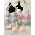 thumbnail image 5 of Aivtalk 3 Pack Womens Tshirt Bras Wireless Supportive V Neck Full Coverage Ladies Lingerie Push Up Seamless No Underwire Bralette XL, 5 of 7