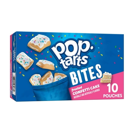 Pop-Tarts Baked Pastry Bites Kids Snacks Frosted Confetti Cake 10 Ct 14.1 Oz Box