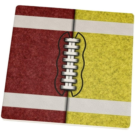 

Fantasy Football Team Maroon and Yellow Set of 4 Square Sandstone Coasters