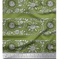Soimoi Velvet Fabric Leaves & Floral Block Printed Craft Fabric by The Yard 58 Inch Wide