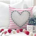 thumbnail image 2 of Valentines Day Pillow Covers 20 x 20 inch Set of 4 for Valentine Decor Pink Stripes Love Heart I Love You Decorative Throw Pillows Cushion Cases for Sofa Couch Decorations G448-20, 2 of 6