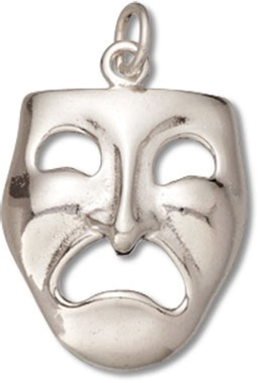Charme Bracelet Argent Sterling Vintage - Masque De Théâtre, 1.0g, Poinçonné 7 HMK