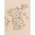 thumbnail image 3 of Cenuakty Baby Girl Summer Outfit Heart Print Rib Knit Short Fly Sleeve Romper Elastic Waist Shorts Headband 3Pcs Clothes Set, 3 of 9