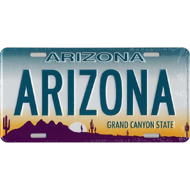 Placa Metal Vintage Arizona Rectangular Pintura Hierro Arte La Pared Del 30x15 Cm