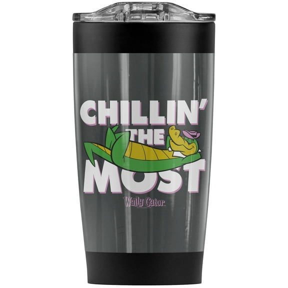 Wally Gator/Chillin' The Most Stainless Steel Tumbler 20 oz Coffee Travel Mug/Cup, Vacuum Insulated & Double Wall with Leakproof Sliding Lid | Great for Hot Drinks and Cold Beverages