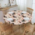 thumbnail image 4 of muroi Heart Cherry Pink Bows Round Fitted Tablecloth with Elastic Protector Table Kitchen Dinner Waterproof Oil-Proof Table Covers Fits 40"-44", Small, 4 of 6