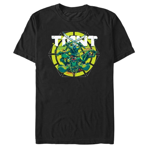 Men's Teenage Mutant Ninja Turtles Geometric Shell Logo Graphic Tee Black Large