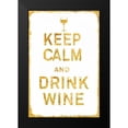 thumbnail image 2 of PI Studio 11x14 Black Modern Framed Museum Art Print Titled - Keep Calm and Drink Wine Gold, 2 of 5