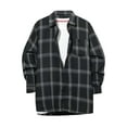 thumbnail image 2 of Mens Casual Button Down Shirts Autumn Winter Plaid Print Lapel Long Sleeve Casual Loose Breathable Tops Daily-Wear, 2 of 5