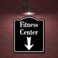 thumbnail image 2 of Fitness Center Down Arrow BLACK Aluminum Composite Sign, 8.5"x10", 2 of 10