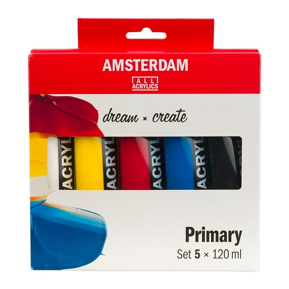 Amsterdam Standard Acrylic Paint Set 120ml 5/Pkg-Primary
