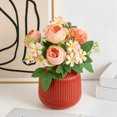 thumbnail image 7 of Solid Color Vase for Home Decor,Lightweight Ribbed Vase for Artificial Bouquets Farmhouse Table Shelf Decoration,Red, 7 of 7