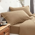thumbnail image 5 of Pure Era Jersey Knit Cotton Pillowcases Ultra Soft Breathable, Set of 2, Queen Size 20"x30",Toffee Brown, 5 of 5