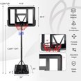 thumbnail image 4 of Portable Basketball Hoop Outdoor, 4.25FT-10FT Height Adjustable Basketball Goal, Shatterproof Backboard, Built-in Wheels, Basketball Stand, 4 of 7