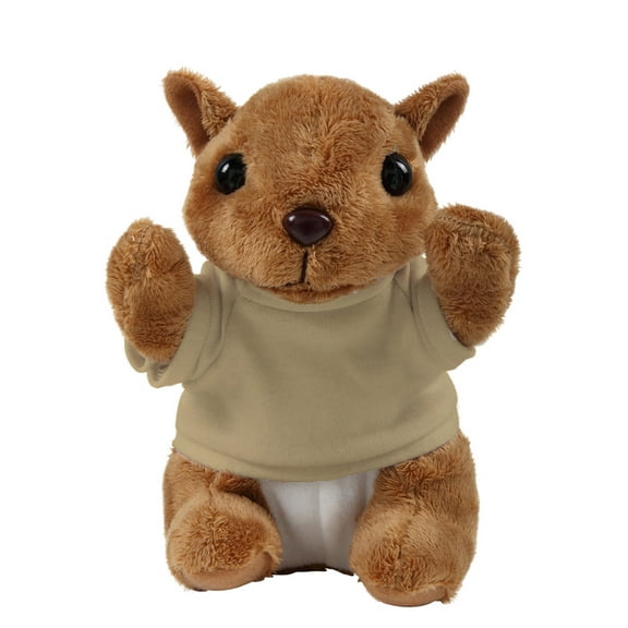 Plushland 8 Inch Floppy Squirrel with Tee Plush Stuffed Animal Personalized Gift - Custom Text on Shirt - Great Present for Mothers Day, Valentine Day, Graduation Day, Birthday