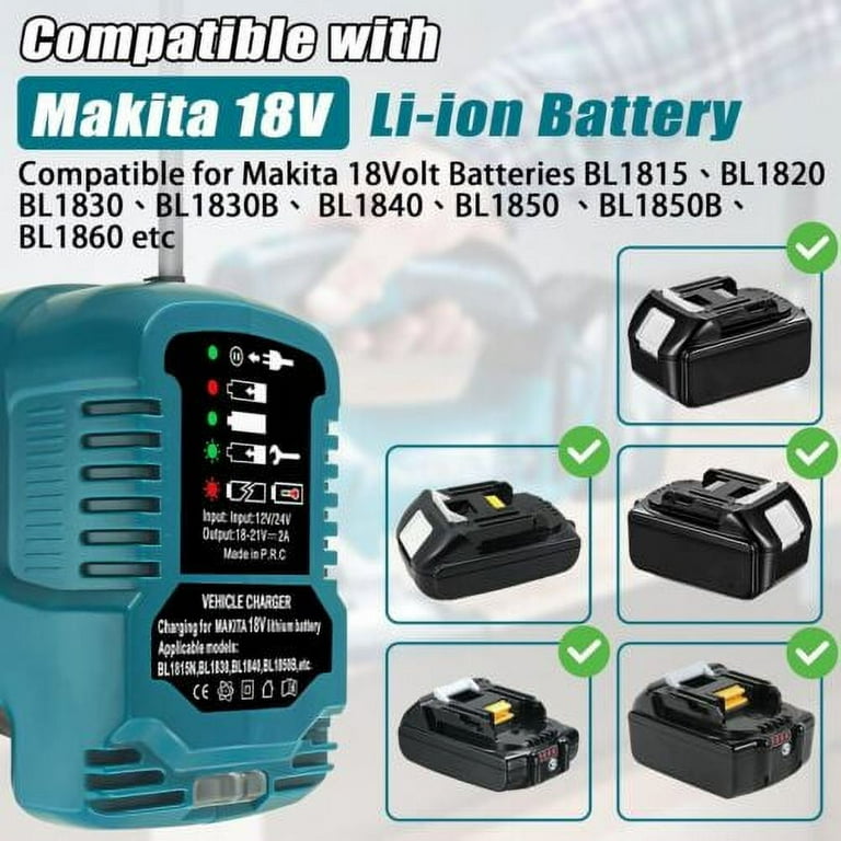 makita 18v to 12v cigarette Mini Car Charger for Makita 18V Battery, Portable Charger use on Car, Cigarette Lighter Plug, 1/4 Size of Dc18rc Charger (only for 18V Battery)