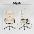 thumbnail image 4 of Office Chair, Ergonomic Big and Tall Computer Desk Chairs, Executive Office Chair with Footrest & Removable Headrest for Home Office, Beige, 4 of 9