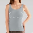 thumbnail image 7 of Ribbed Tank Tops for Women Built in Bra High Neck Racerback Shelf Bra Summer Camisole Yoga Shirts Sleeveless Undershirt Light Gray Size L, 7 of 7