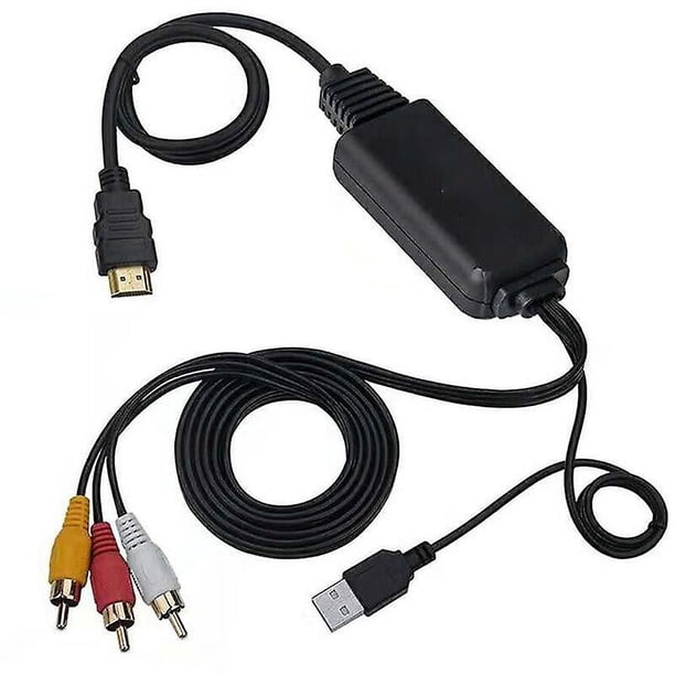 Convertidor de HDMI a AV 1080P, HDMI a RCA, 3Rca, CVBS, vídeo compuesto, audio, HDMI Adaptador para TV, DVD, PS3, Ntsc, Av