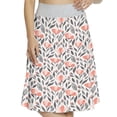thumbnail image 1 of Women's Floral Flower Bouquets Girly Motif A-line Printed Skirt Casual Wear, XL, Coral Grey and White, by Ambesonne, 1 of 1