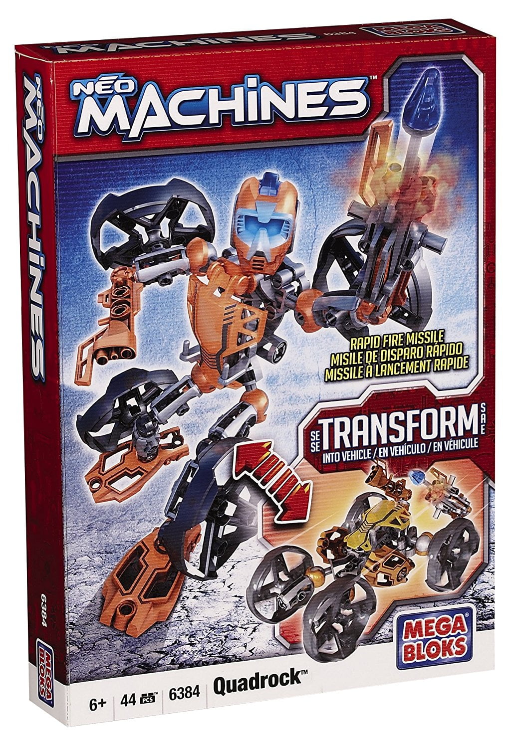 Mega Bloks Neo Machines Rapid Attack Quad Rock, Dual play patterns