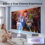 Campark Mini Projector 4K with WiFi and Bluetooth 5W Speaker 270° Rotation Portable Movie Projector Auto Keystone Electric Focus Home Theater