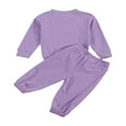 thumbnail image 3 of Toddler Baby Girl Boy Winter Clothes Solid Long Sleeve Pullover Sweatshirt Drawstring Pants 2Pcs Outfit Set, 3 of 7