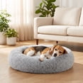 thumbnail image 4 of Vibrant Life Small to Medium Round Lounger Pet Bed, Gray, 25.6" x 25.6", 4 of 10