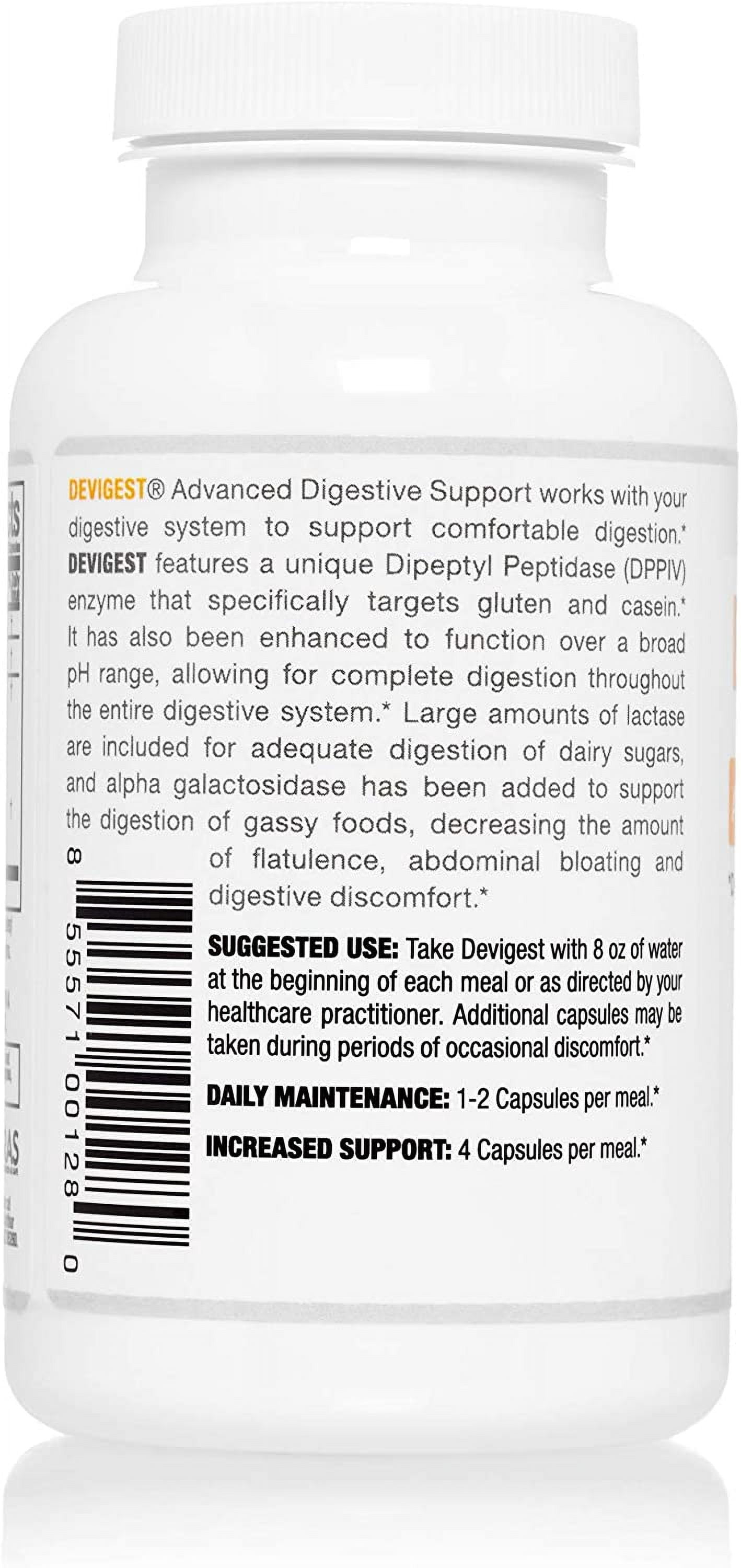 Arthur Andrew Medical, Devigest ADS, Advanced Digestive Support, Relief for Lactose Intolerance and Casein Sensitivities, Vegan, Non-GMO, 180 Capsules
