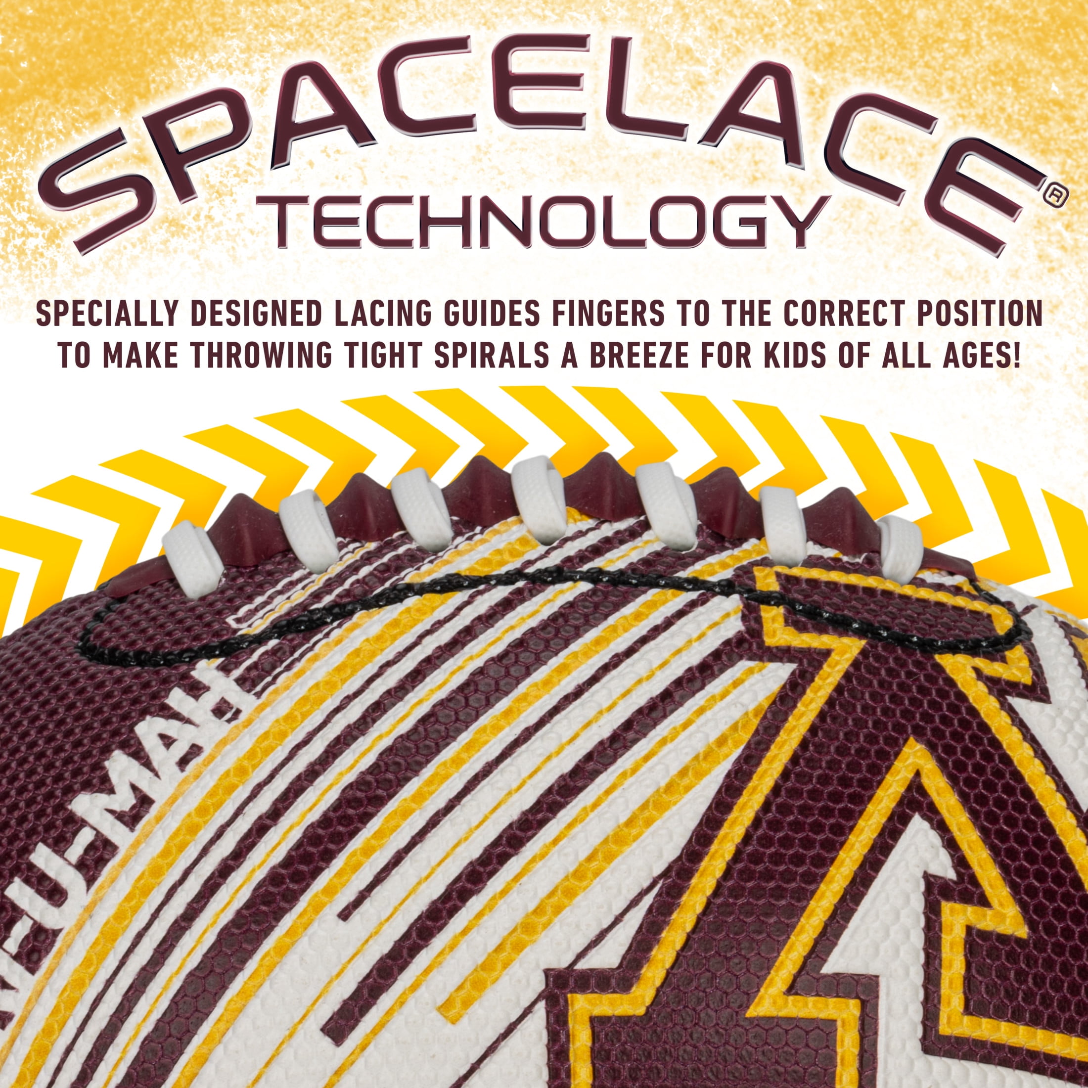 NCAA Minnesota Golden Gophers Foam Football - Youth Mini Football for Kids - 8.5" Junior Soft Foam Football - SPACELACE Easy Grip Cover - Perfect Toy Football for Kids