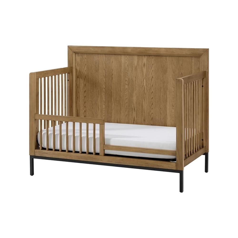 Pemberly Row Contemporary Convertible Crib Toddler Rail in Natural