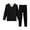 Black, variant on Timegard Mens Thermal Underwear V Neck Long Sleeve Tops Bottom Fitting Comfy Sleepwear Outfits L-4XL