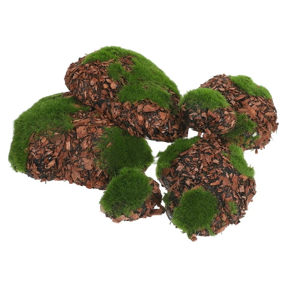 Zehuanyu  6 Pcs Decorative Faux Stone Fairy Garden Moss Doll House Artificial