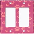 thumbnail image 6 of Metal Light Switch Plate Cover Cute Puppy Dog Paw Prints Pink DOG038, 6 of 13