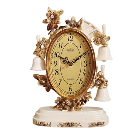 Vintage Mantel Clock, Creative Antique Clock Ornaments, Battery Powered Traditional Table Desk for living room Office Decor Ornaments