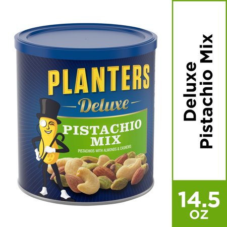 Planters Deluxe Pistachio Mix, 14.5 oz Canister