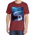 thumbnail image 2 of Wild Bobby, Winter Dire Snow Wolf, Animal Lover, Garment-Dyed Washed Look Short Sleeve T-Shirt, Tomato, Large, 2 of 3