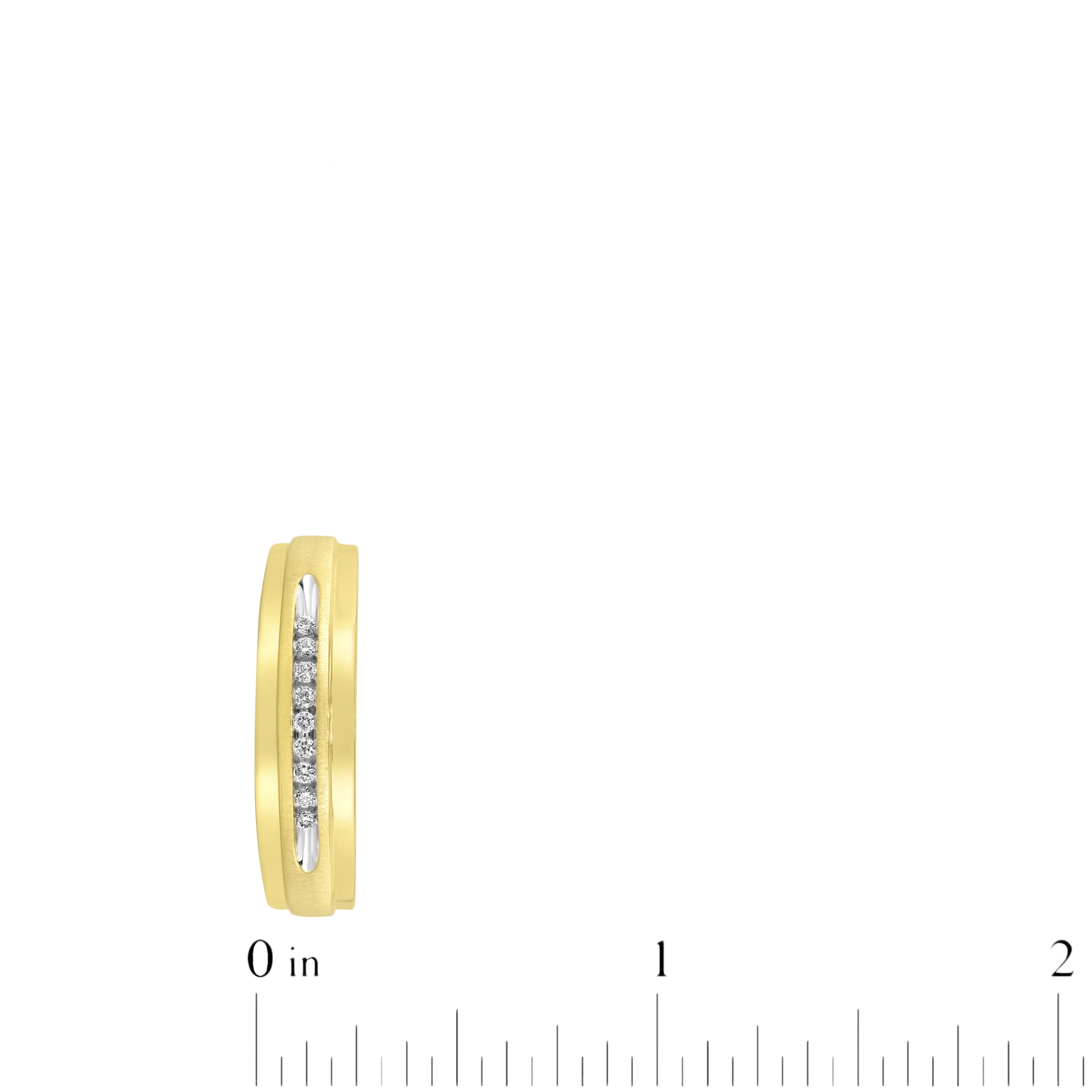 Brilliance Fine Jewelry Mens Diamond Straight Line Band .10CTW in Vermeil