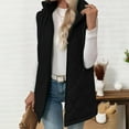 thumbnail image 5 of jtjvou Long Puffer Vest Women Sleeveless Hooded Puffer Jacket Lightweight Quilted Jackets Winter Warm Zip Up Coat Outerwear Black L, 5 of 8