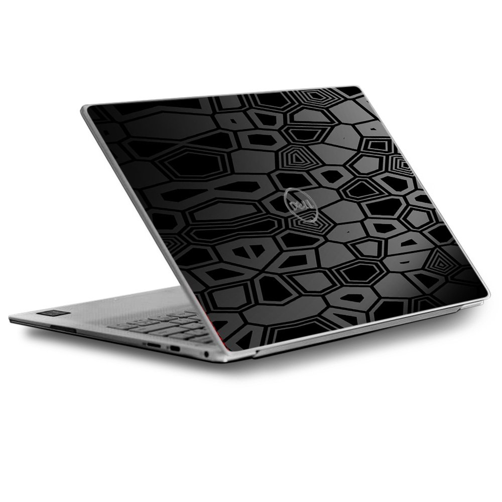Skins Decals For Dell XPS 13 Laptop Vinyl Wrap Black Silver Design