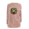 thumbnail image 3 of Timegard Tops for Women Fall Winter Fleece Linend Christmas Print Long Sleeve Thick Pullover with Pockets, 3 of 3