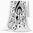 thumbnail image 2 of Abstract Musical Note Treble Clef Composition, Dramatic Artistic Scene, Warm Flannel Blanket for Office and Dorm, Art Lovers Graduation Gift, Artistic Home Decor, 2 of 9