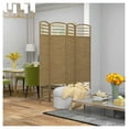 thumbnail image 2 of Folding Room Divider 4-Panel Natural Fiber Privacy Screen for Home Office, 2 of 9