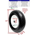 thumbnail image 3 of 15" x 4" DIAMOND Tread Wheelbarrow Tire & Wheel Assembly (4" Center Hub and 5/8" Bearings), 3 of 3