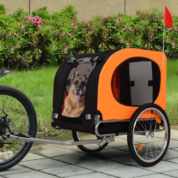Dog Bike Trailer, 88LBS Dog Cart, Pet Cart Bicycle Carrier, Easy Folding Frame with Quick Release Wheels, Quick Release Wheel, Washable Non-Slip Lining