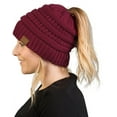 thumbnail image 1 of HSHDLDF Ponytail Messy Bun BeanieTail Women's Beanie Solid Ribbed Hat Cap, 1 of 6