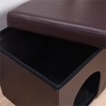 thumbnail image 5 of Hodedah Faux Leather Collapsible Pet Ottoman in Brown, 5 of 5