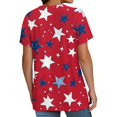 thumbnail image 6 of HEILAU American Flag Graphic T Shirts for Women 4th of July Tees V Neck 2025 Button Short Sleeve Independence Summer Shirt Patriotic Tops, 6 of 8